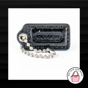 1.5" Small COACH BLACK PATENT LEATHER KEY FOB BAG CHARM KEYCHAIN HANGTAG TAG