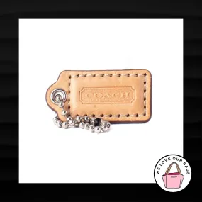 1.5" Small COACH TAN LEATHER KEY FOB CHARM KEYCHAIN HANG TAG WRISTLET