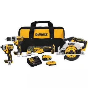 20V Maximum Lithium-Ion Cordless 4 Tool Combo Kit with 4Ah Battery, 2Ah Battery, Charger, and Bag
