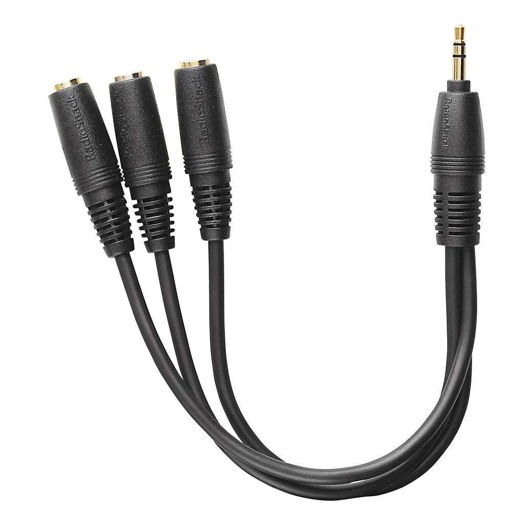 3-Way Stereo 1/8” Headphone Splitter Cable