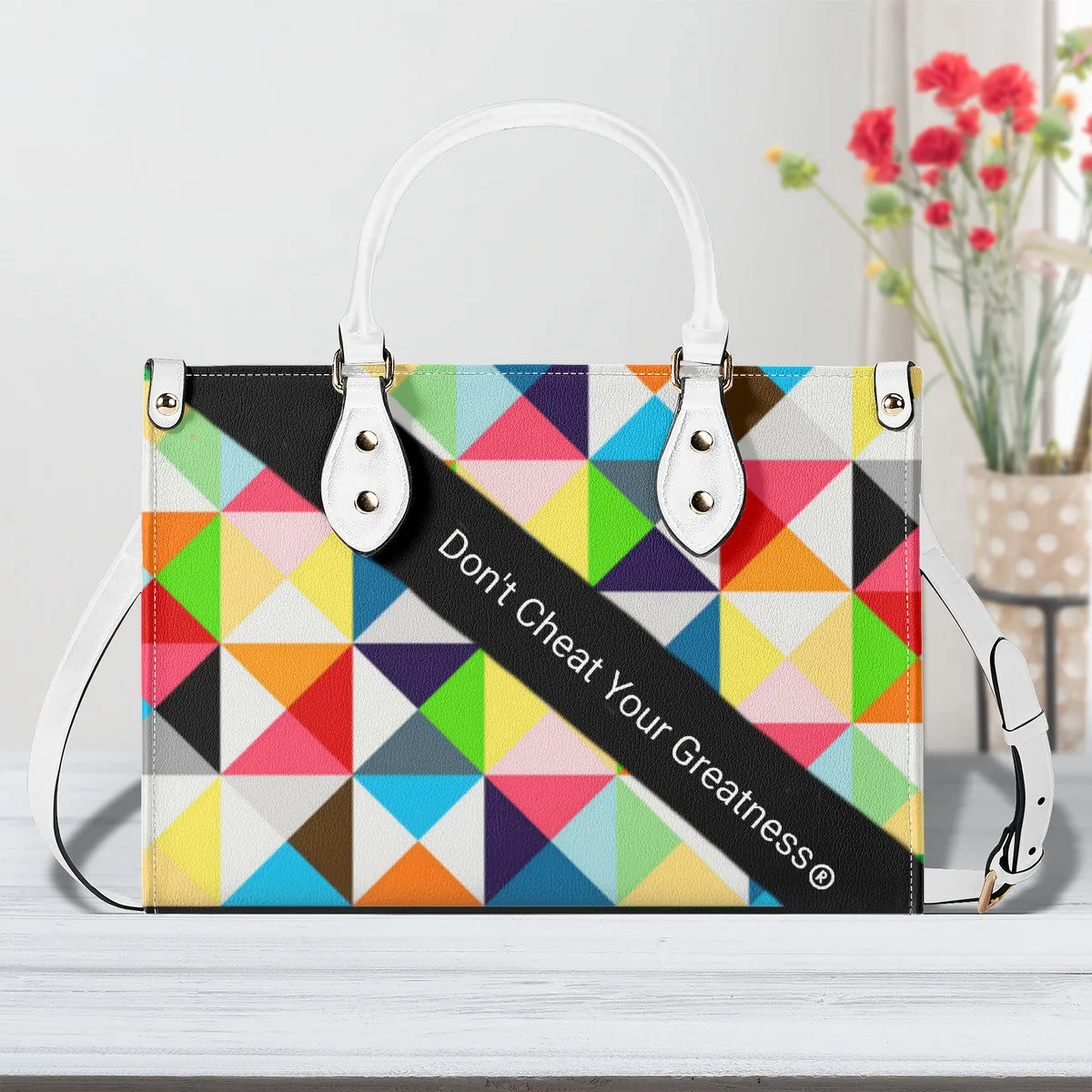 45dgr DCYG White Logo & Green,Orange,Yellow & Multiple Sizes Upgraded Luxury Women PU Leather Handbag