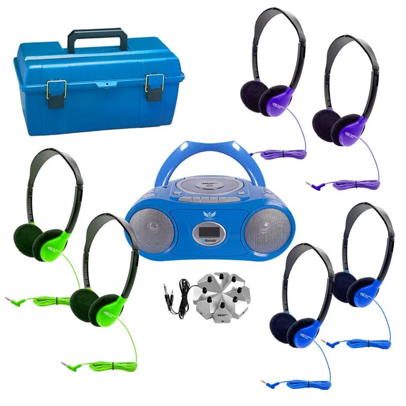 6 Station Listen Center with Audioace Bluetooth Boombox