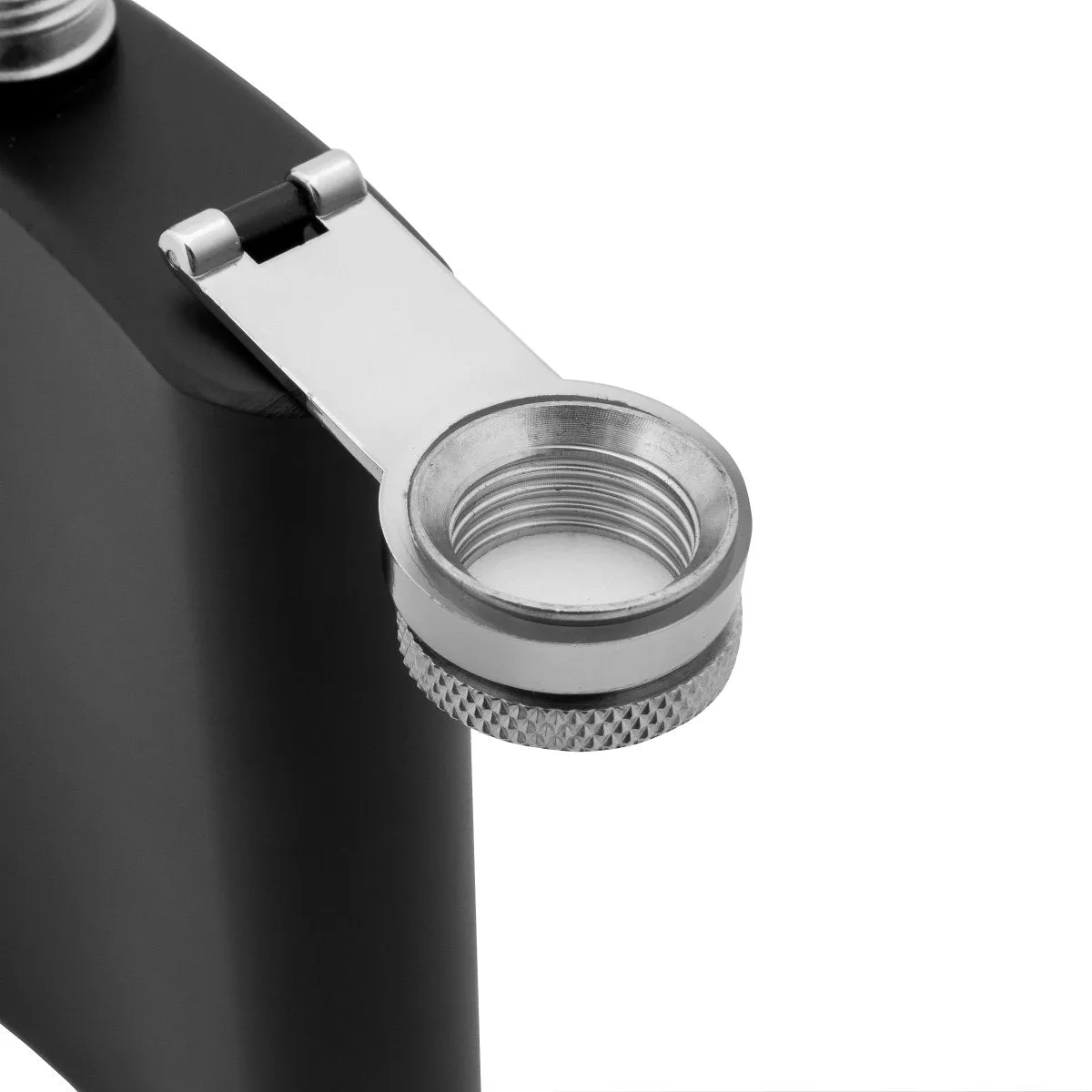 7 oz Black Stainless Steel Liquor Hip Flask, Smooth Coating Set of Two