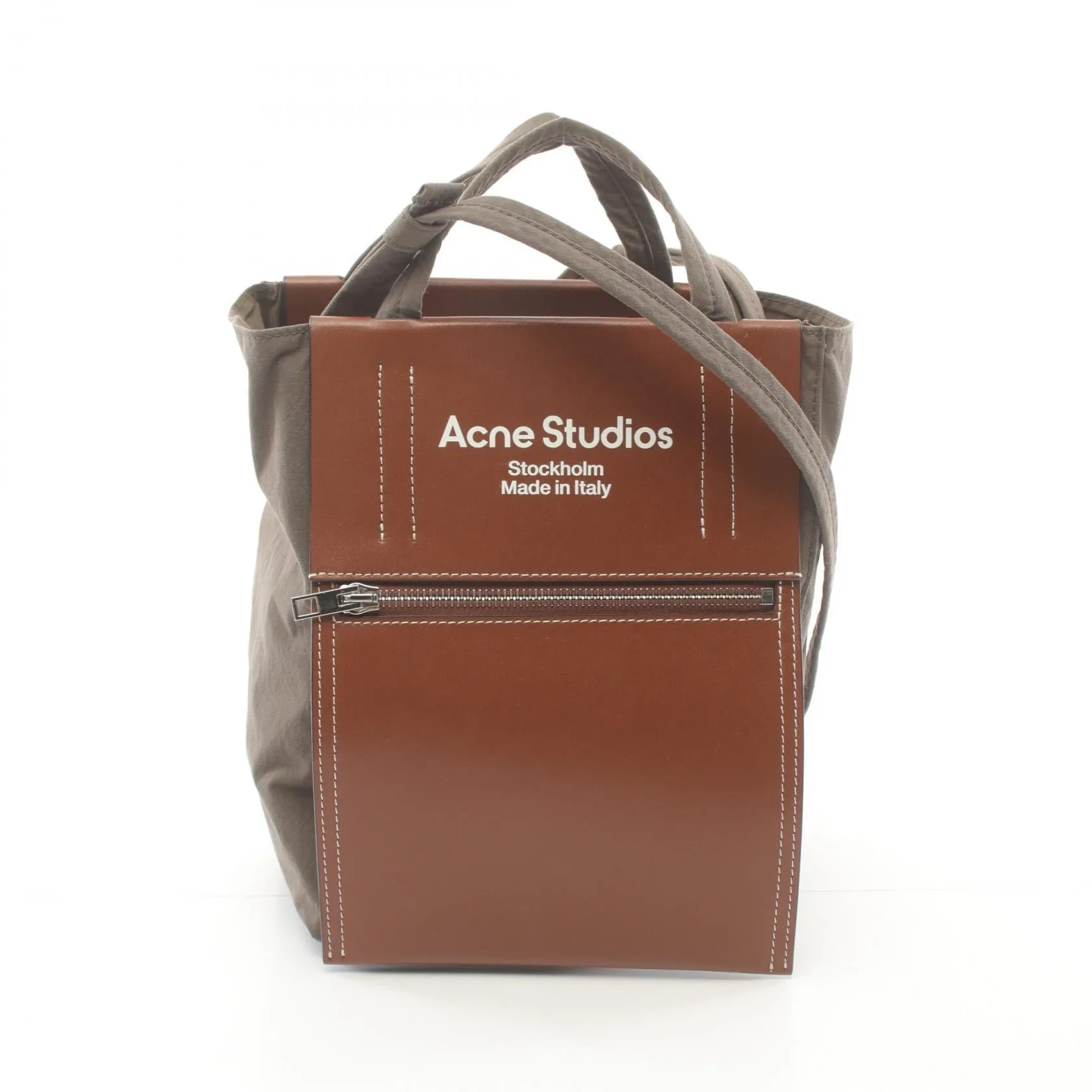 ACNE STUDIOS BAKER OUT SMALL TOTE BLACK Canvas Leather Handbag