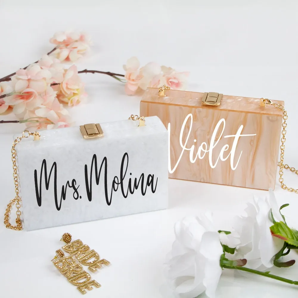 Acrylic Box Clutch for Brides-LP