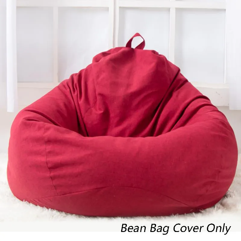 Adults Kids Large Bean Bag Chair Sofa Couch Cover Indoor Lazy Lounger No Filling