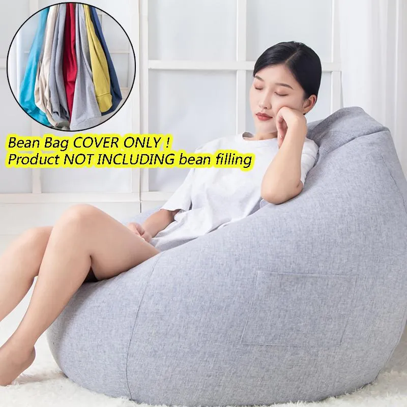 Adults Kids Large Bean Bag Chair Sofa Couch Cover Indoor Lazy Lounger No Filling