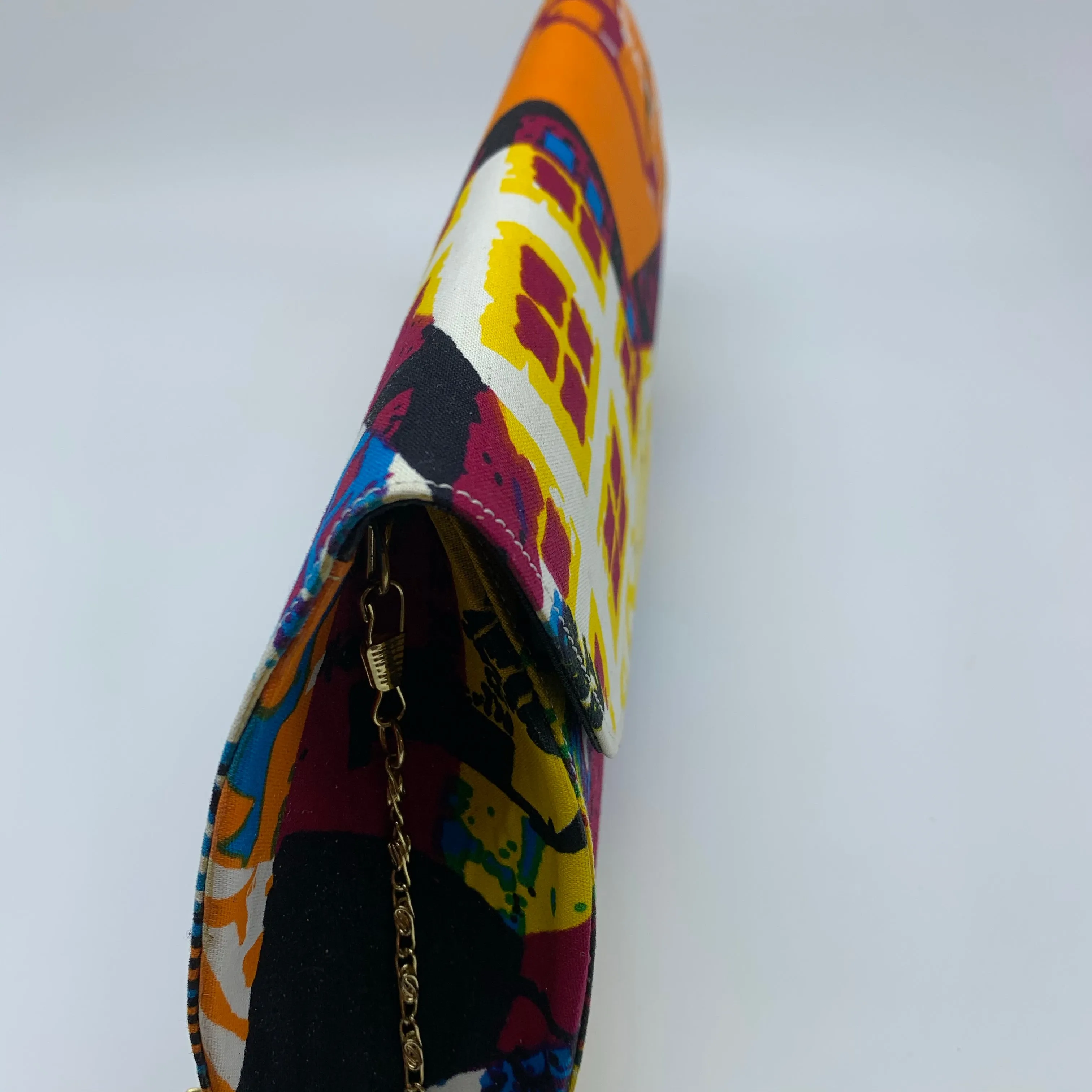 African Print Clutch- IC L Orange Variation
