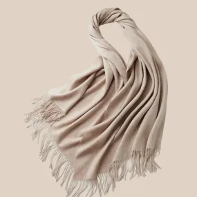 Alma Large Cashmere Wrap - Sand