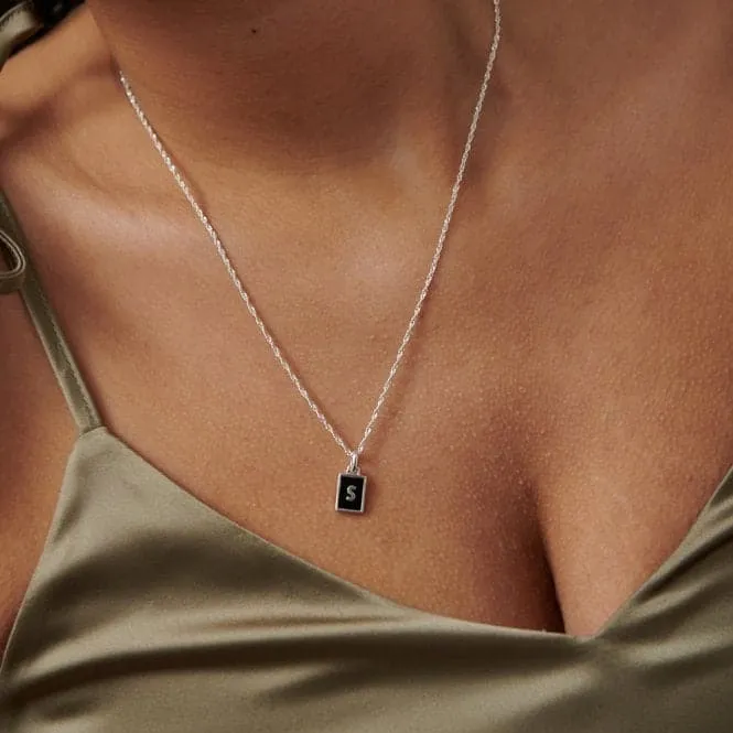 Alphabet Initial Recycled Sterling Silver S Necklace BETS_SLV