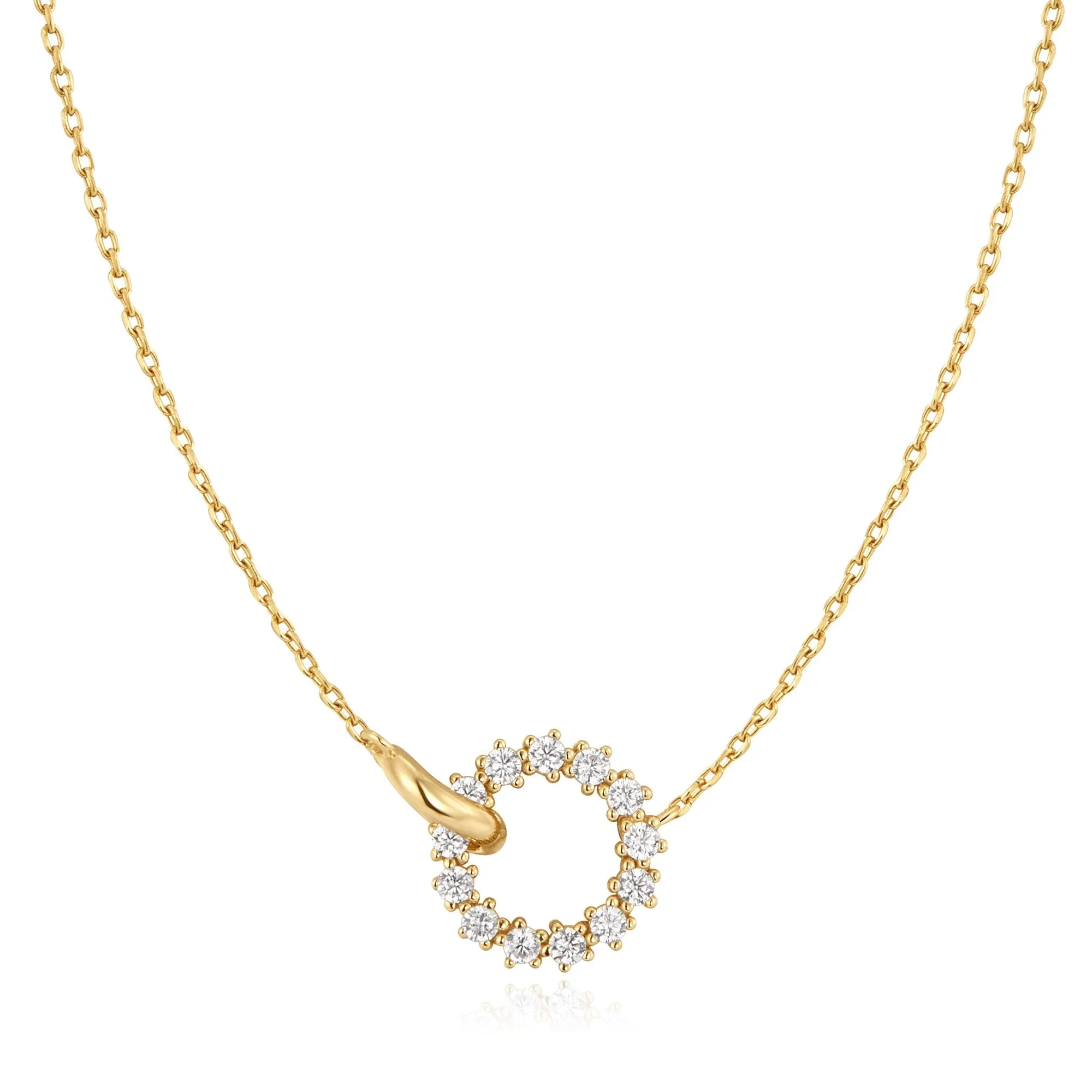 Ania Haie Gold Interlinked Circles Pavé Necklace N056-01G