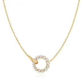 Ania Haie Gold Interlinked Circles Pavé Necklace N056-01G