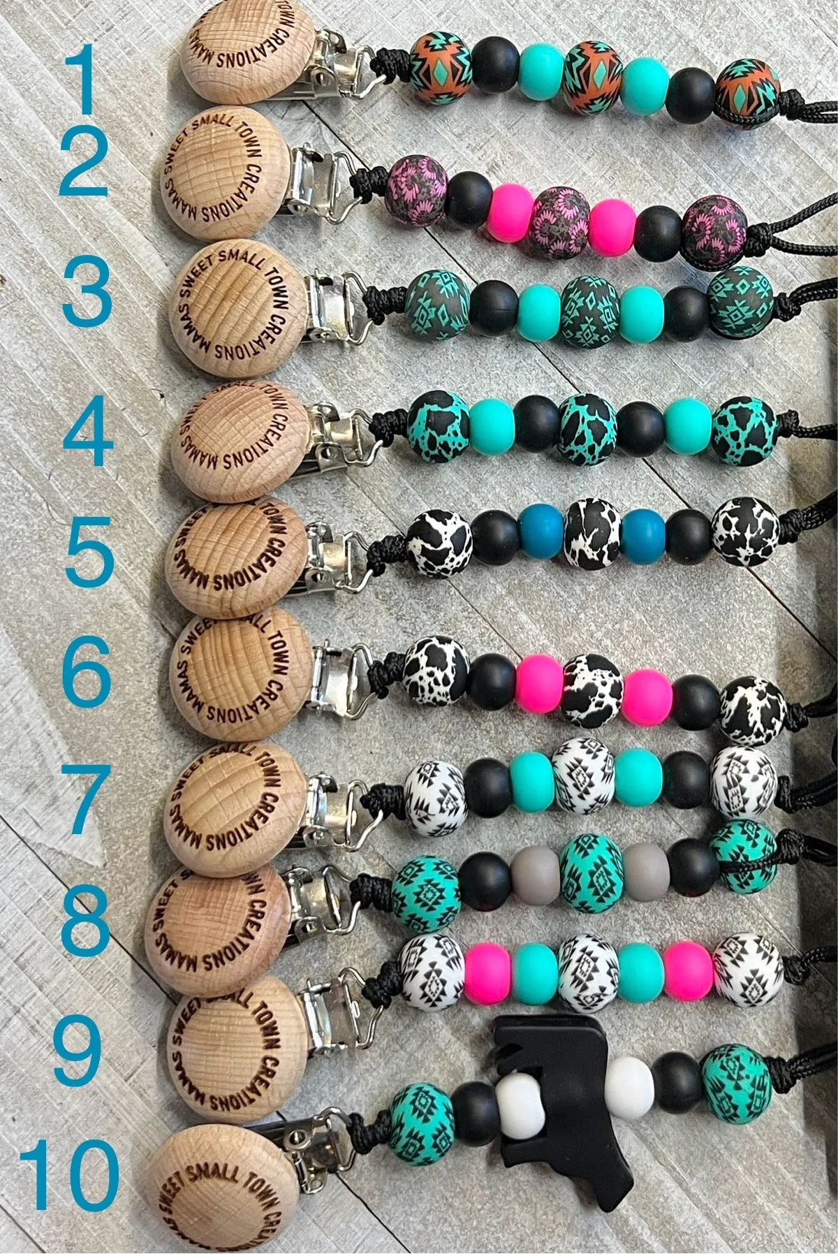 Aztec Cowhide Western Pacifier Holders
