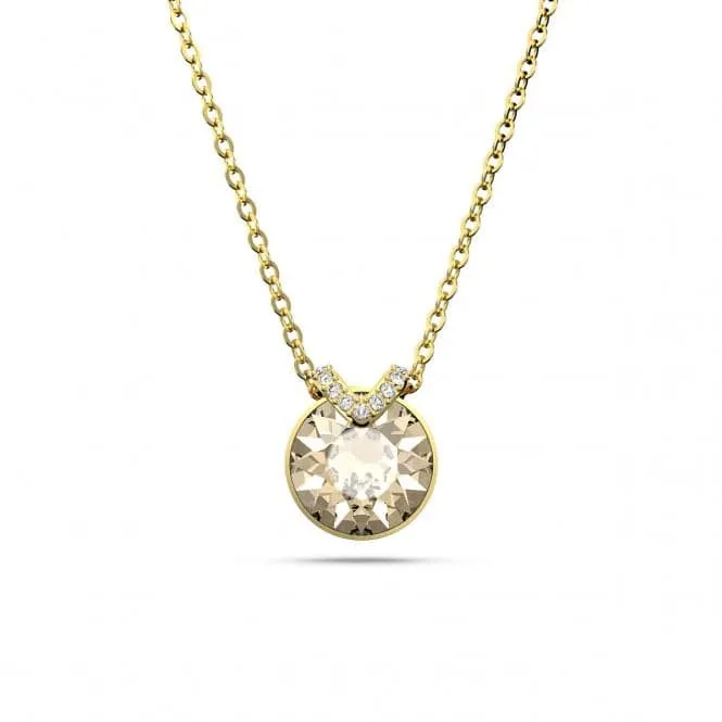 Bella Gold-Tone Plated Round Cut White Pendant 5662091