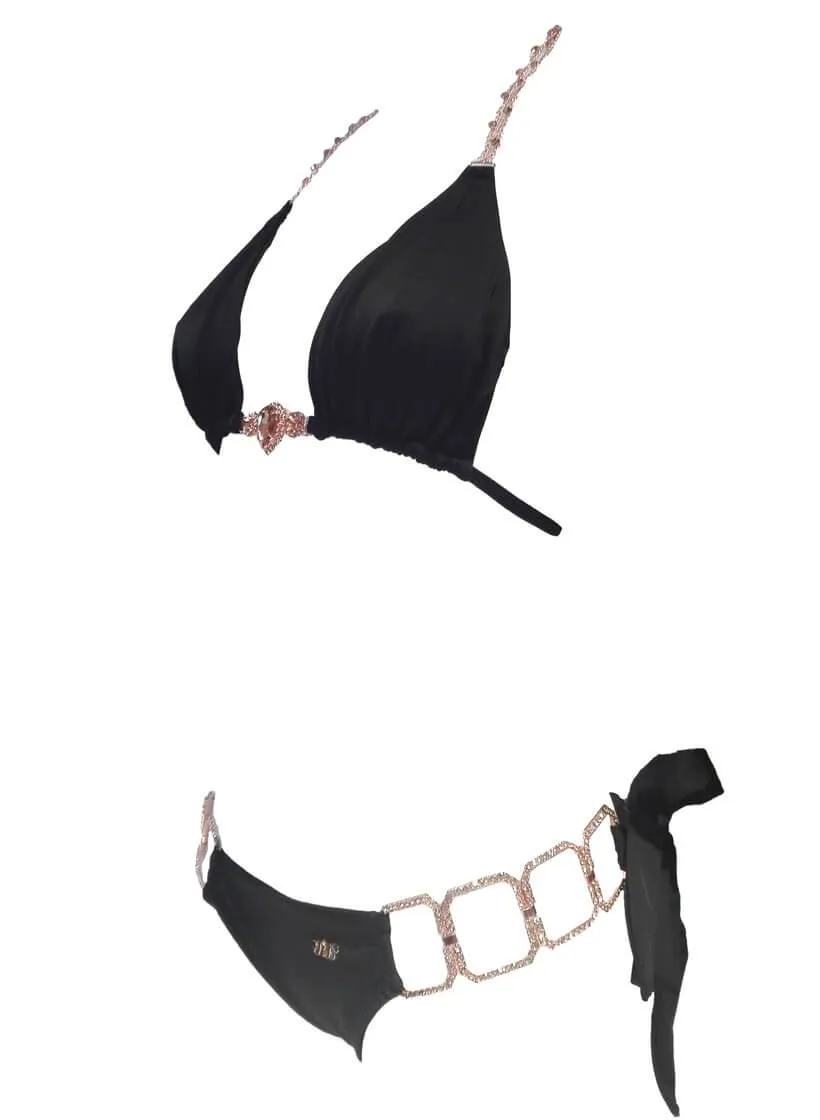 Black Tessa Triangle Top & Tie Side bottom