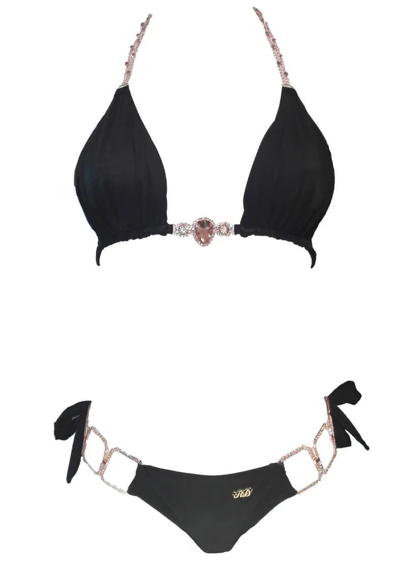 Black Tessa Triangle Top & Tie Side bottom