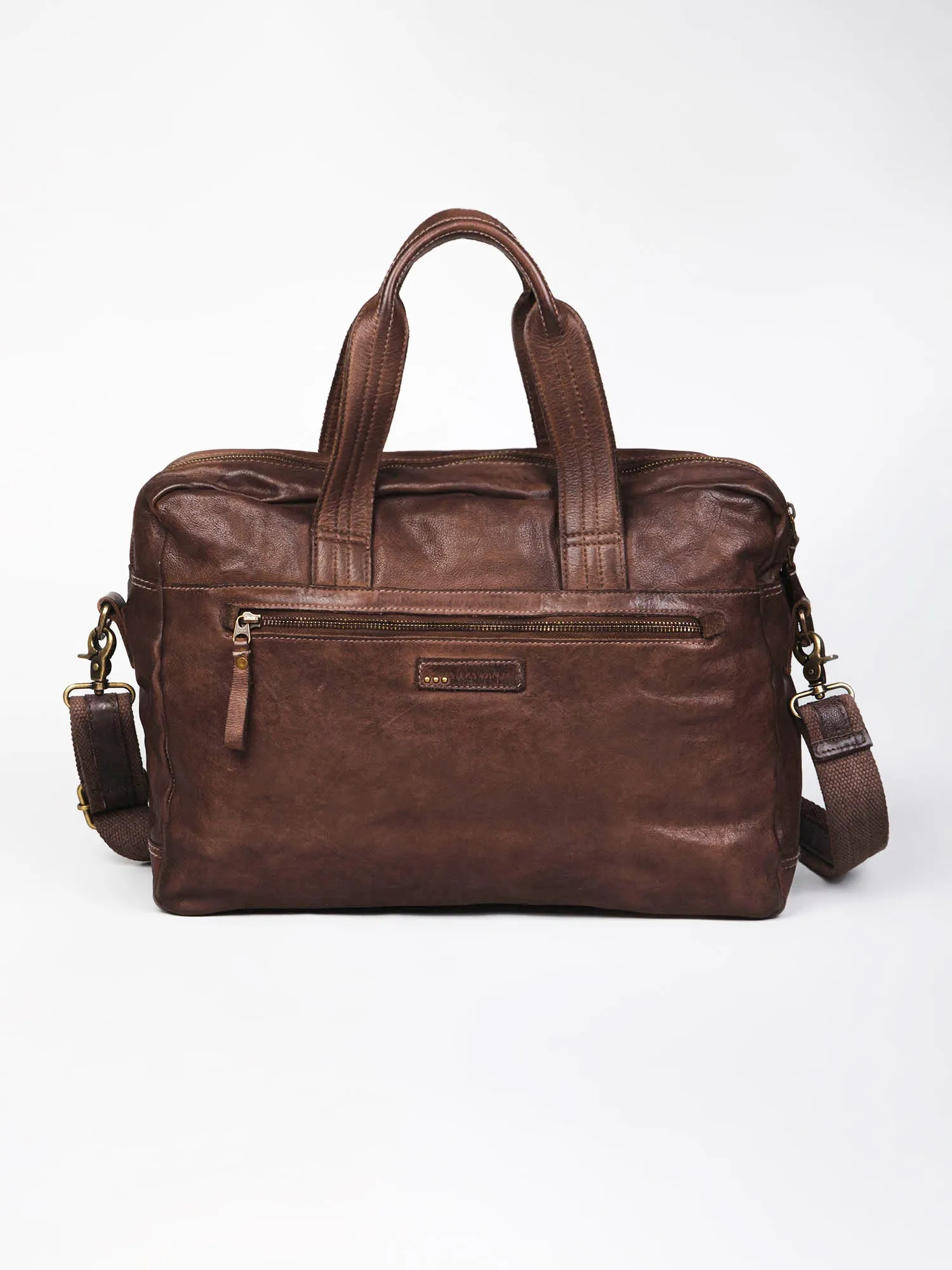 Black Vintage Leather Laptop Bag For Men & Women By Art N Vintage