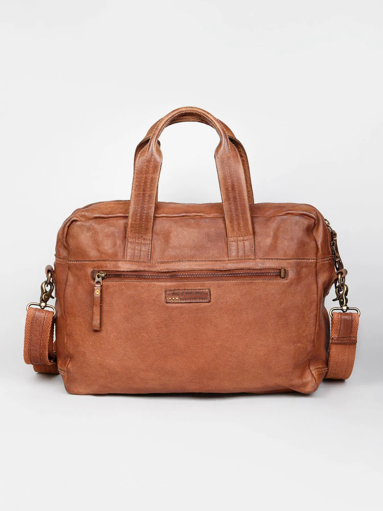 Black Vintage Leather Laptop Bag For Men & Women By Art N Vintage