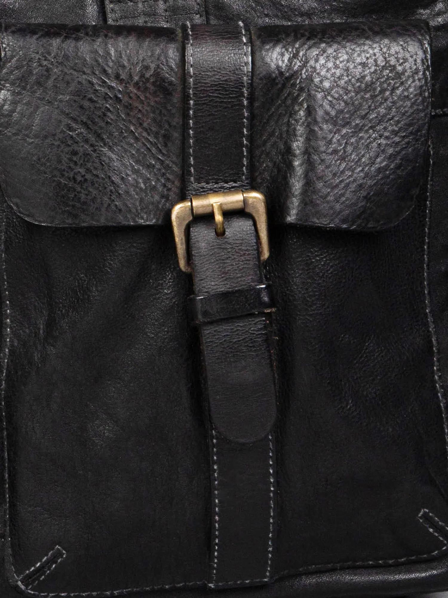 Black Vintage Leather Laptop Bag For Men & Women By Art N Vintage