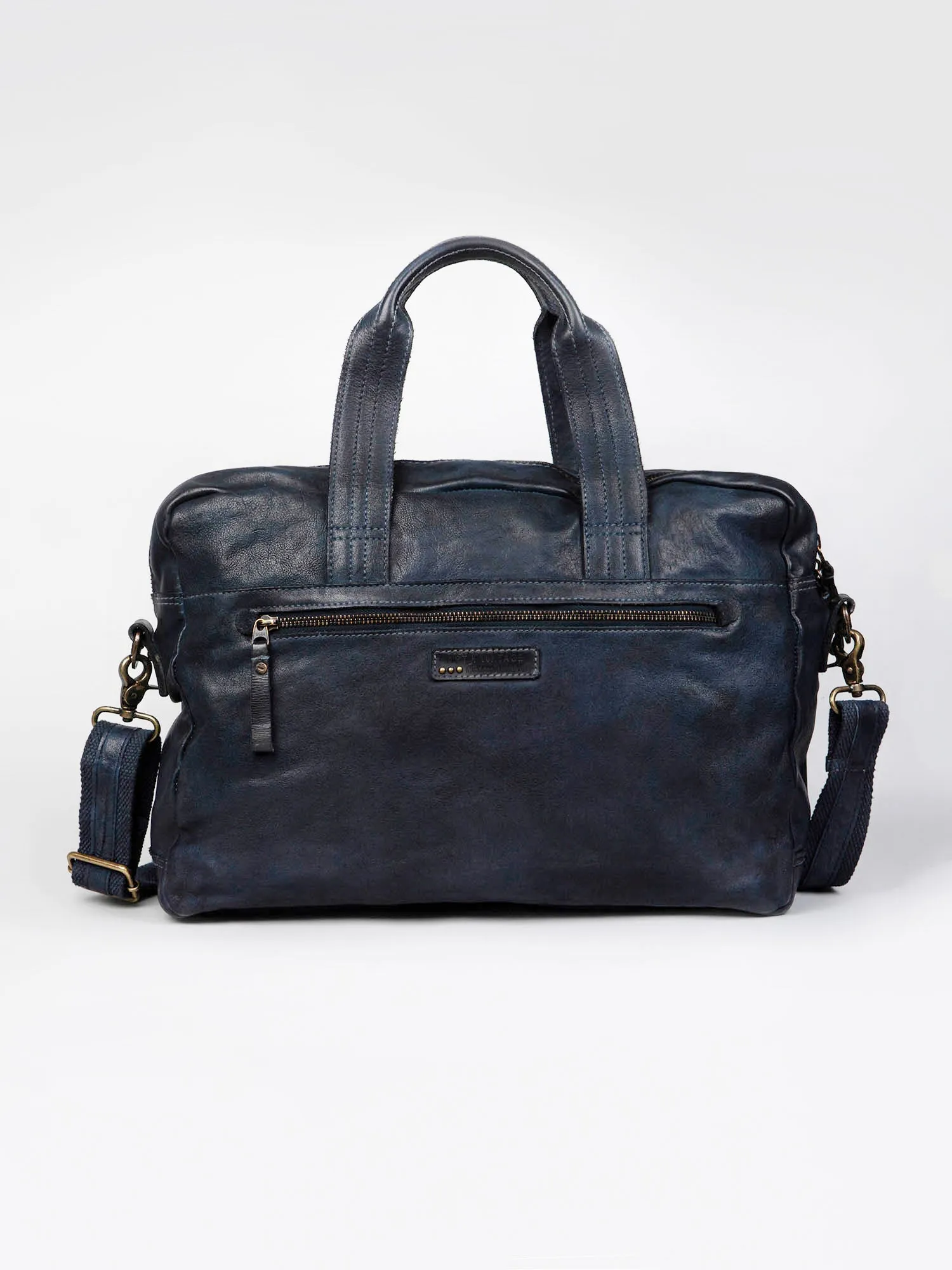 Black Vintage Leather Laptop Bag For Men & Women By Art N Vintage