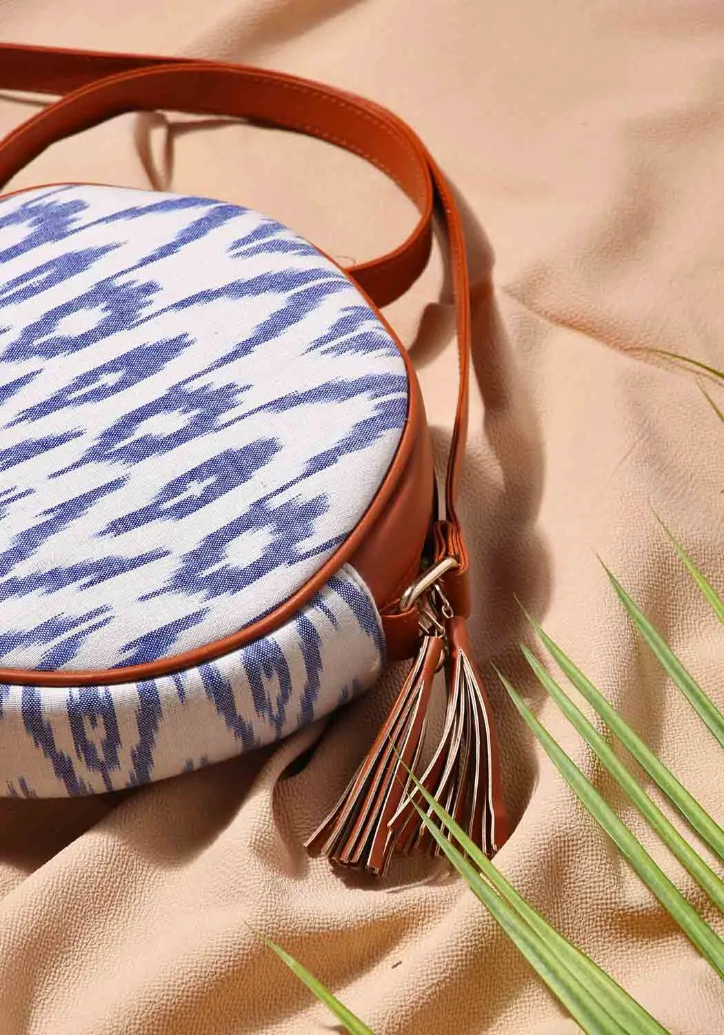 Blue & White Ikat Sling Bag