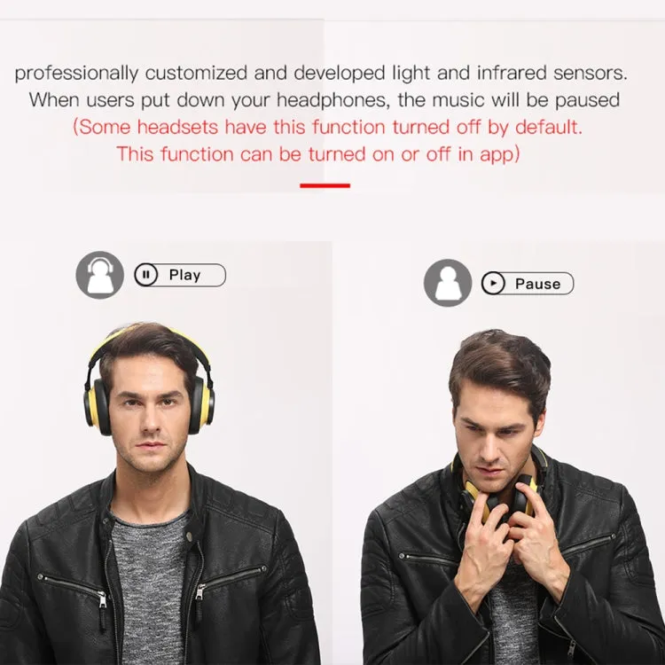 Bluedio T7  Bluetooth Version 5.0 Headset Bluetooth Headset Support Headset Automatic Playback(Red)