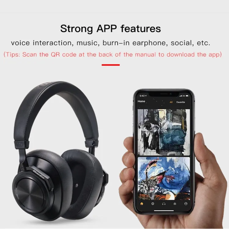 Bluedio T7  Bluetooth Version 5.0 Headset Bluetooth Headset Support Headset Automatic Playback(Red)