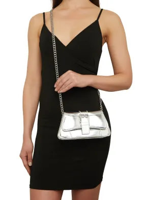 Buckle Detail Chain Strap Crossbody Bag