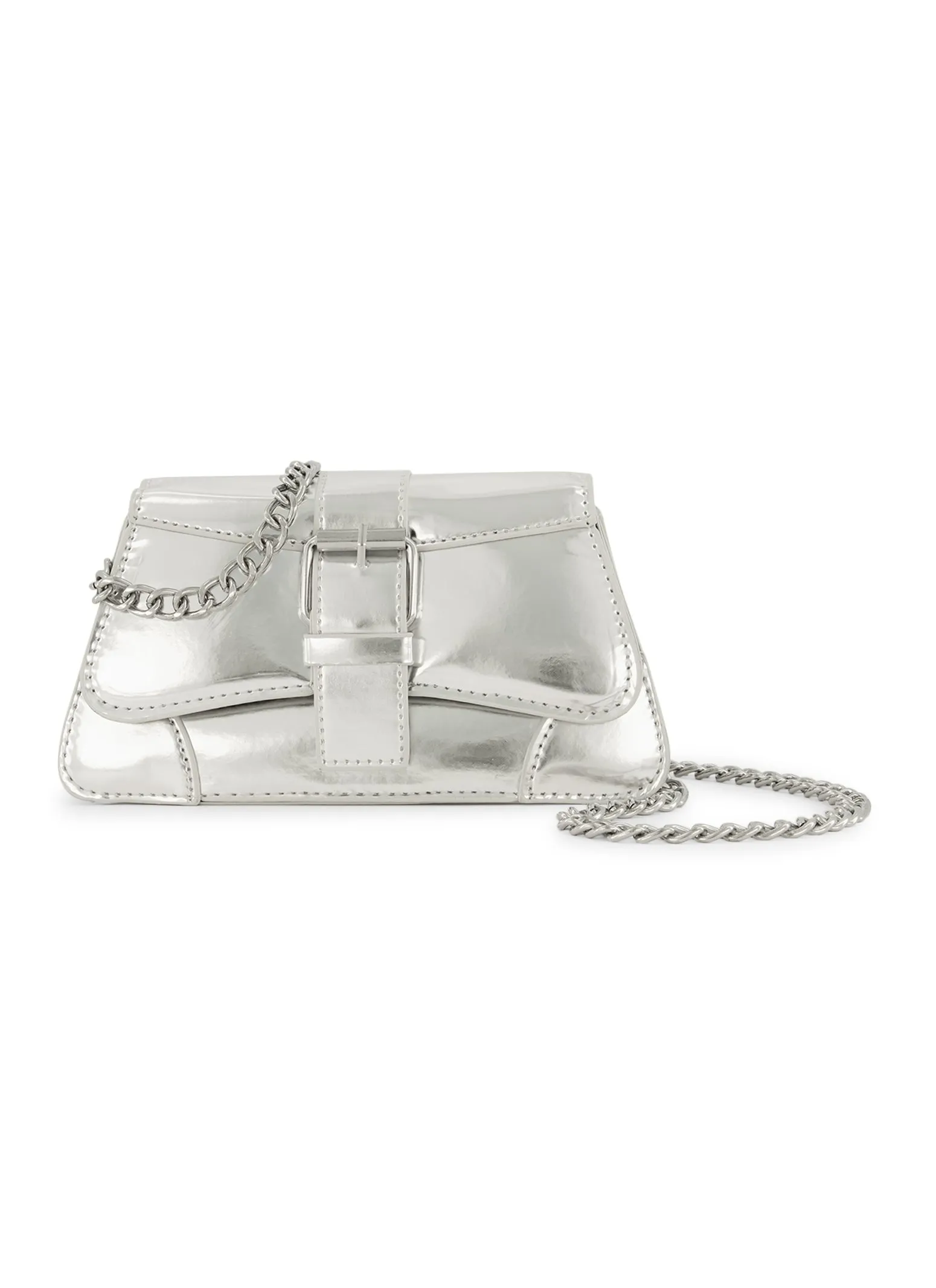 Buckle Detail Chain Strap Crossbody Bag