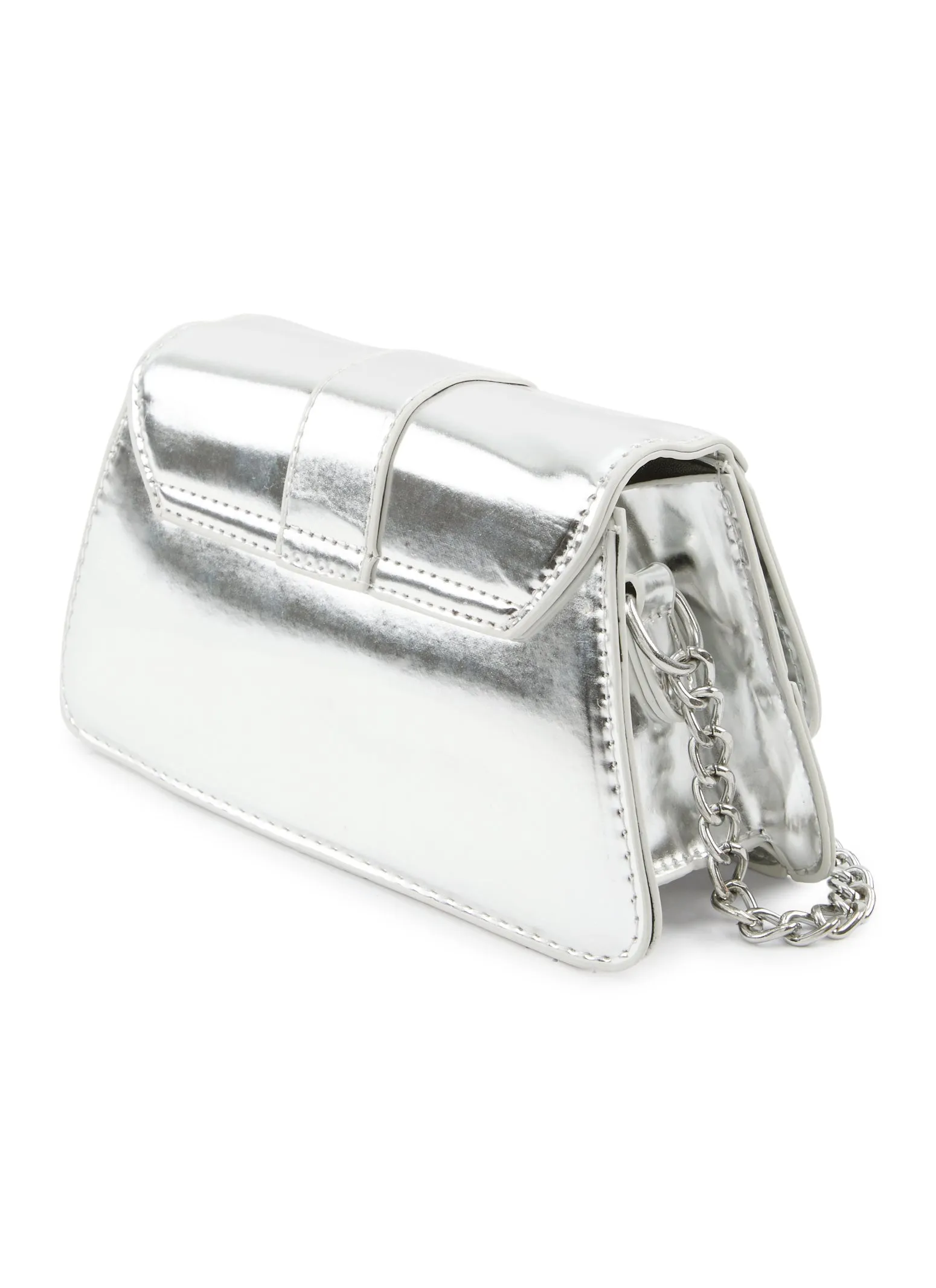 Buckle Detail Chain Strap Crossbody Bag