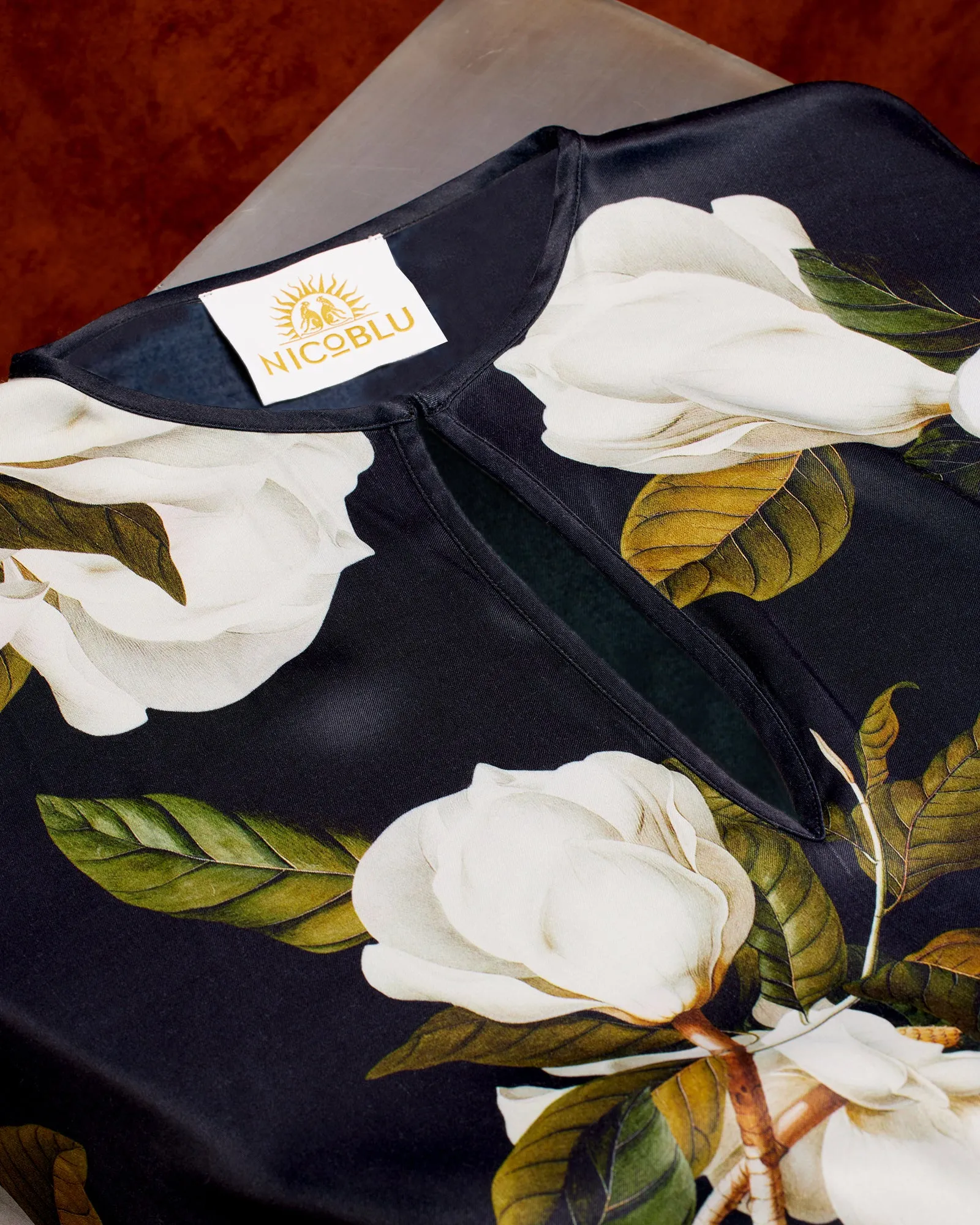 Camellia Belted Silk Kaftan