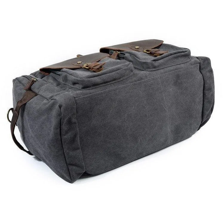 Canvas Duffle Bag Oversized Genuine Leather Bags