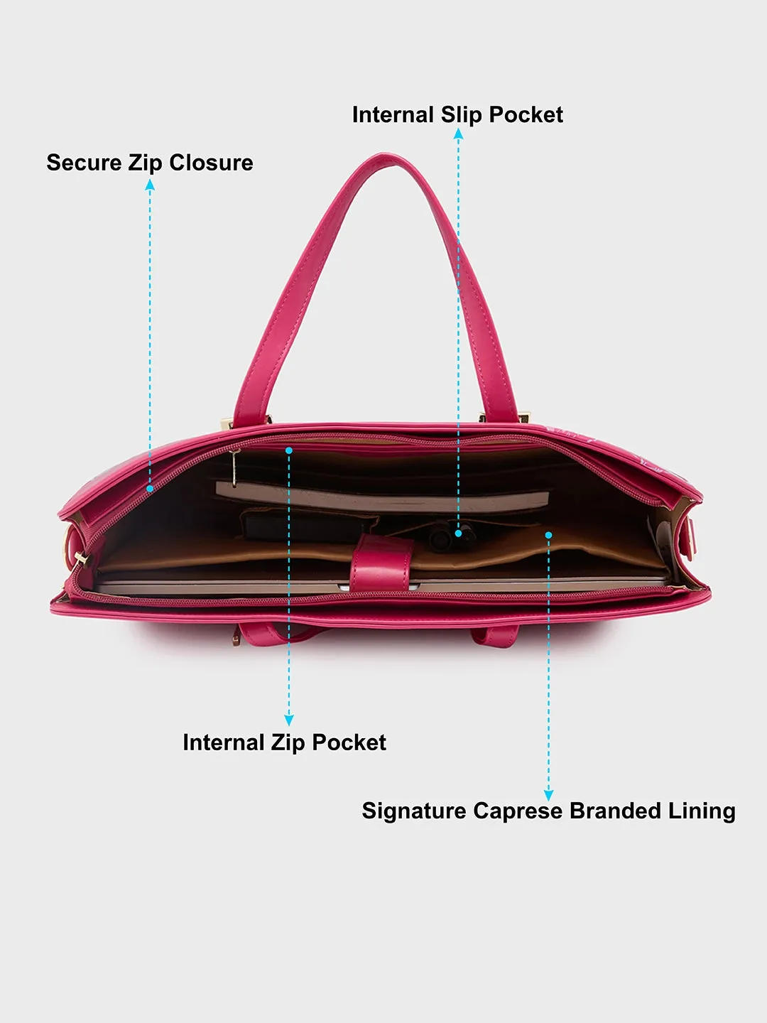 Caprese Shanaya Laptop Bag Large Printed Burgundy