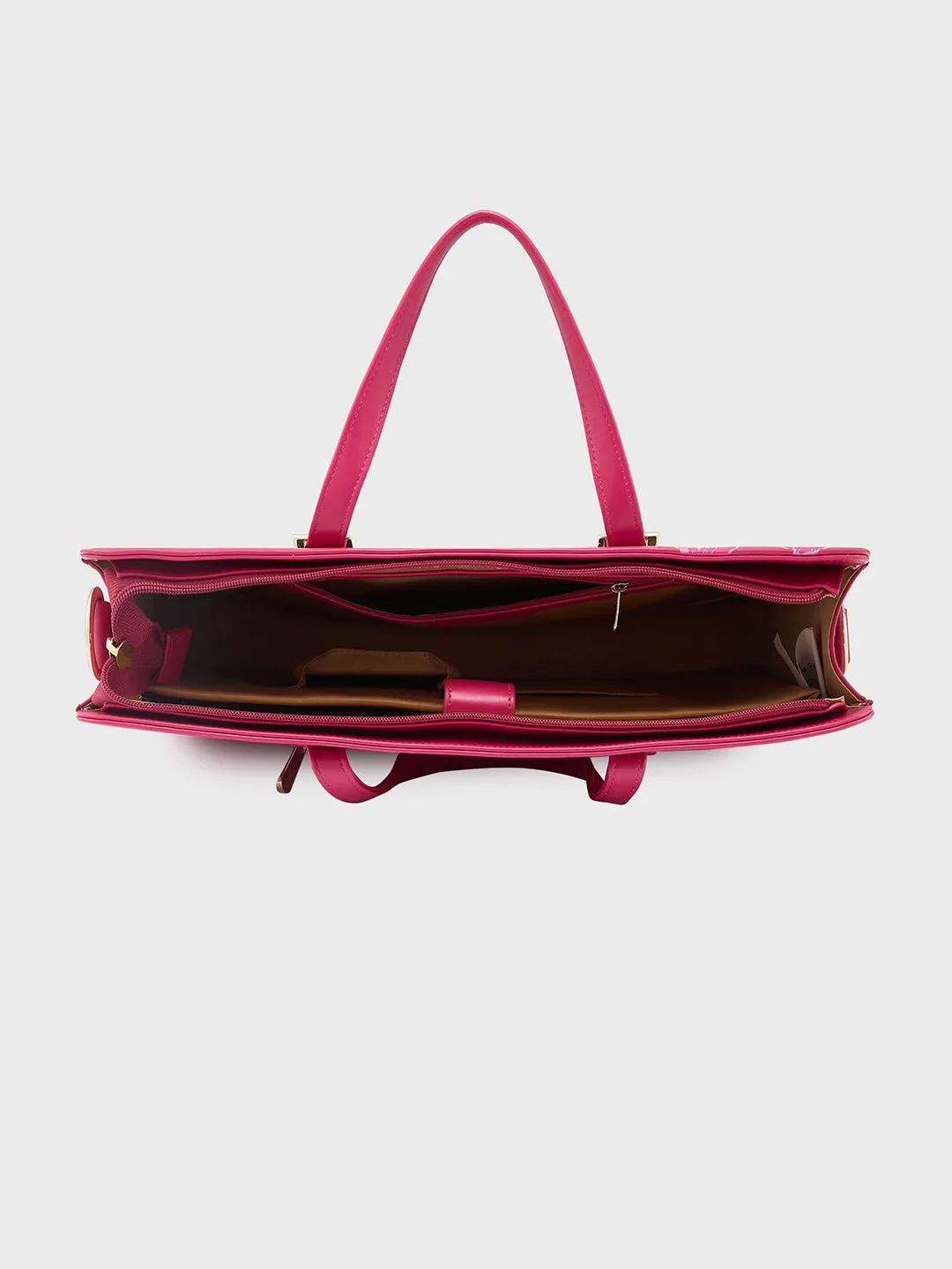 Caprese Shanaya Laptop Bag Large Printed Burgundy