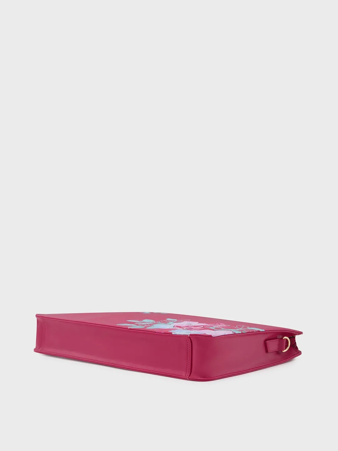 Caprese Shanaya Laptop Bag Large Printed Burgundy