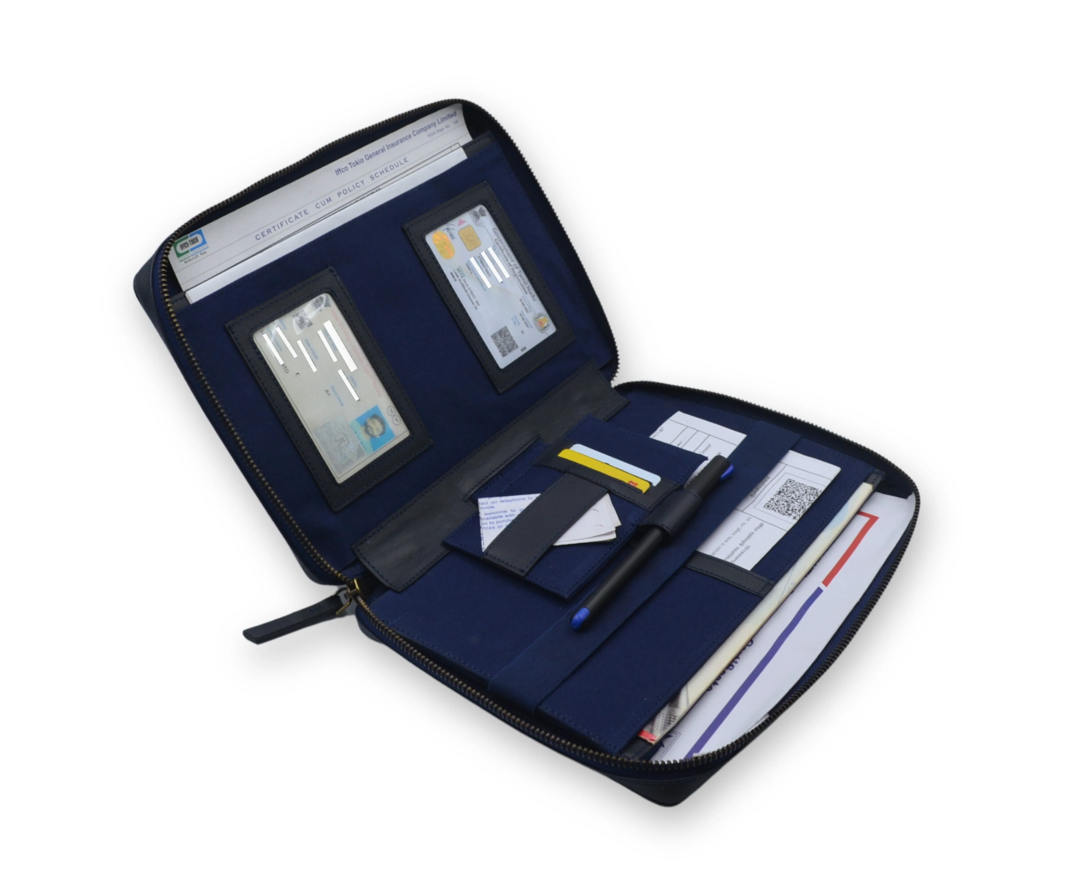 Car Document Holder - Charcoal Blue
