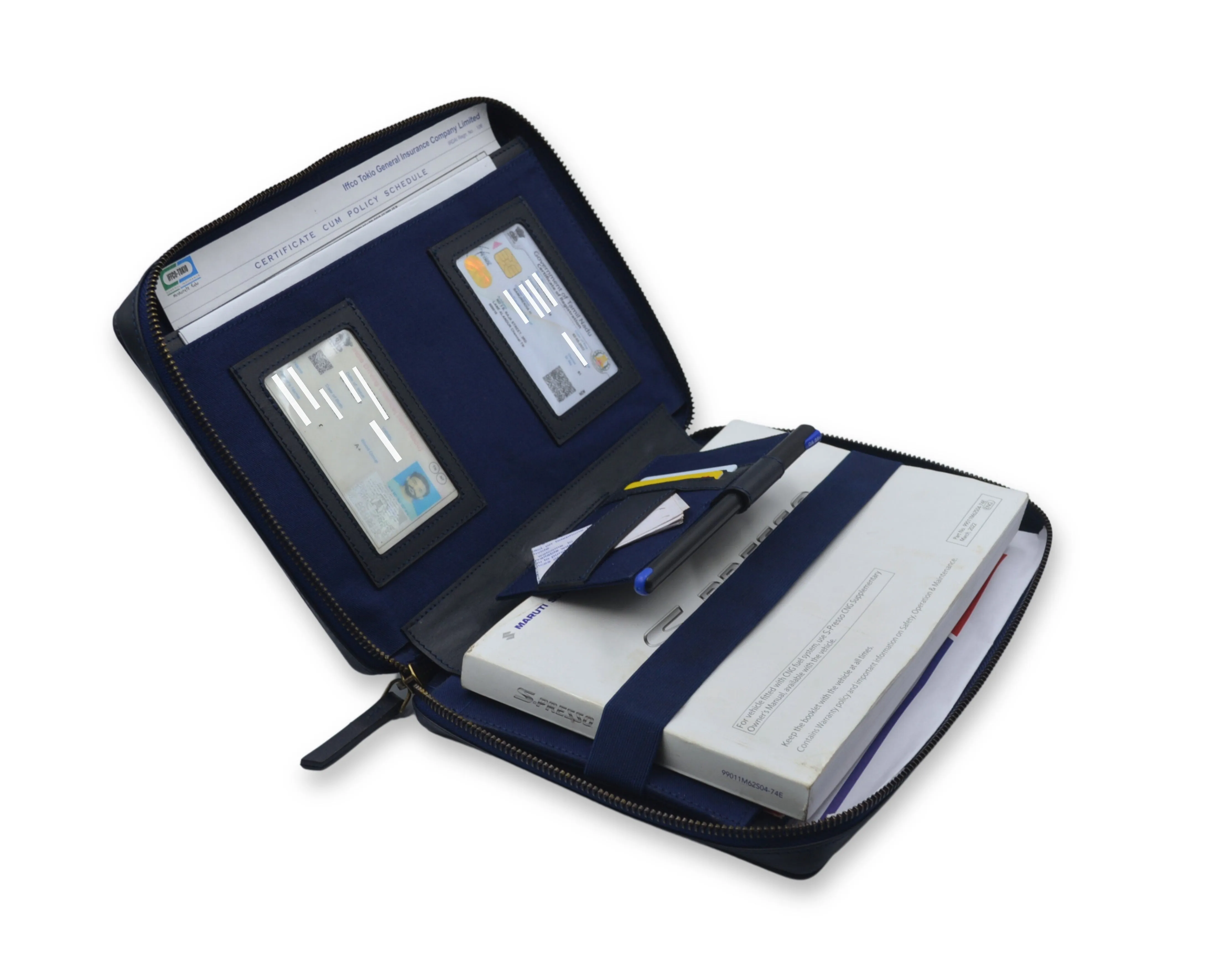 Car Document Holder - Charcoal Blue