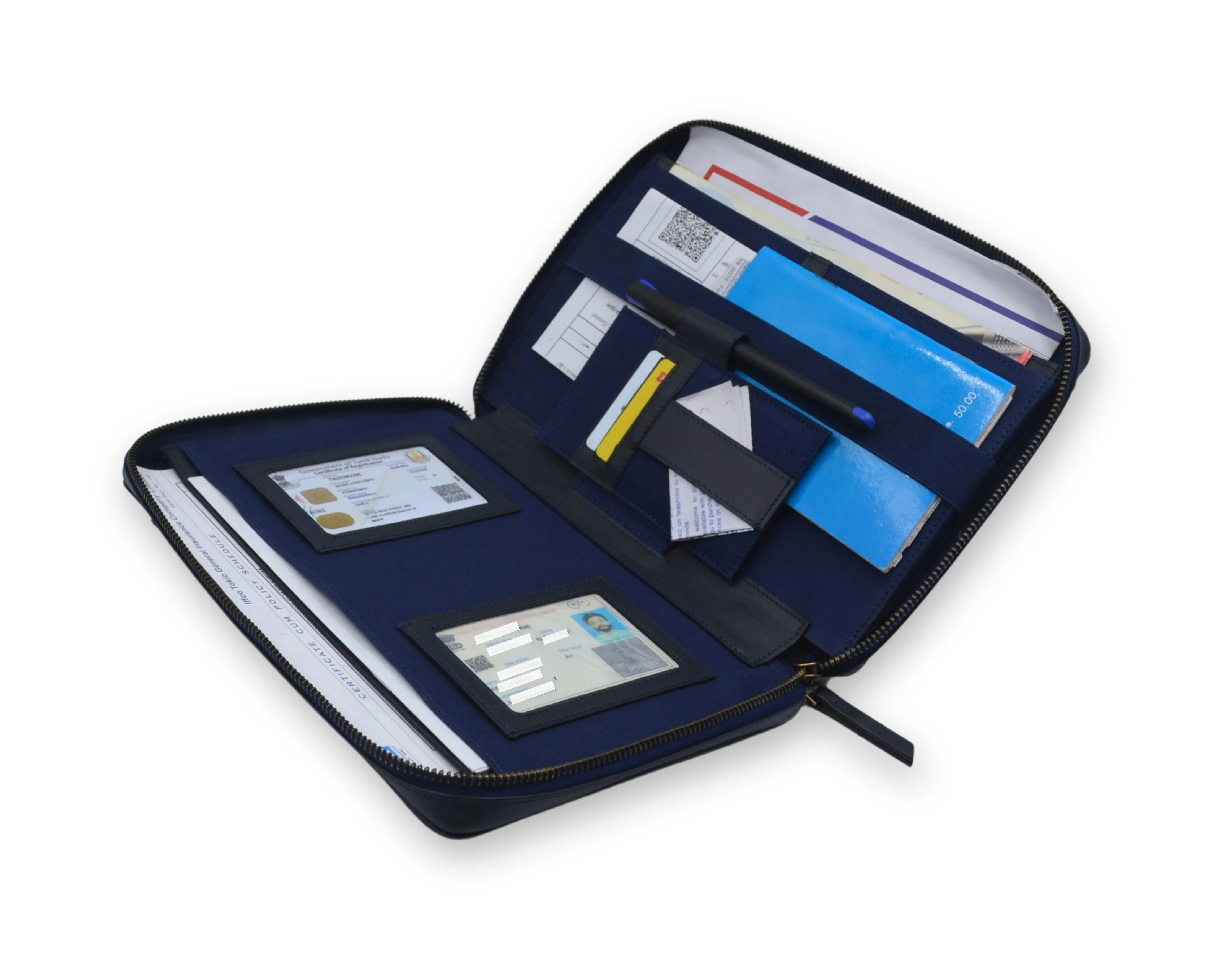 Car Document Holder - Charcoal Blue