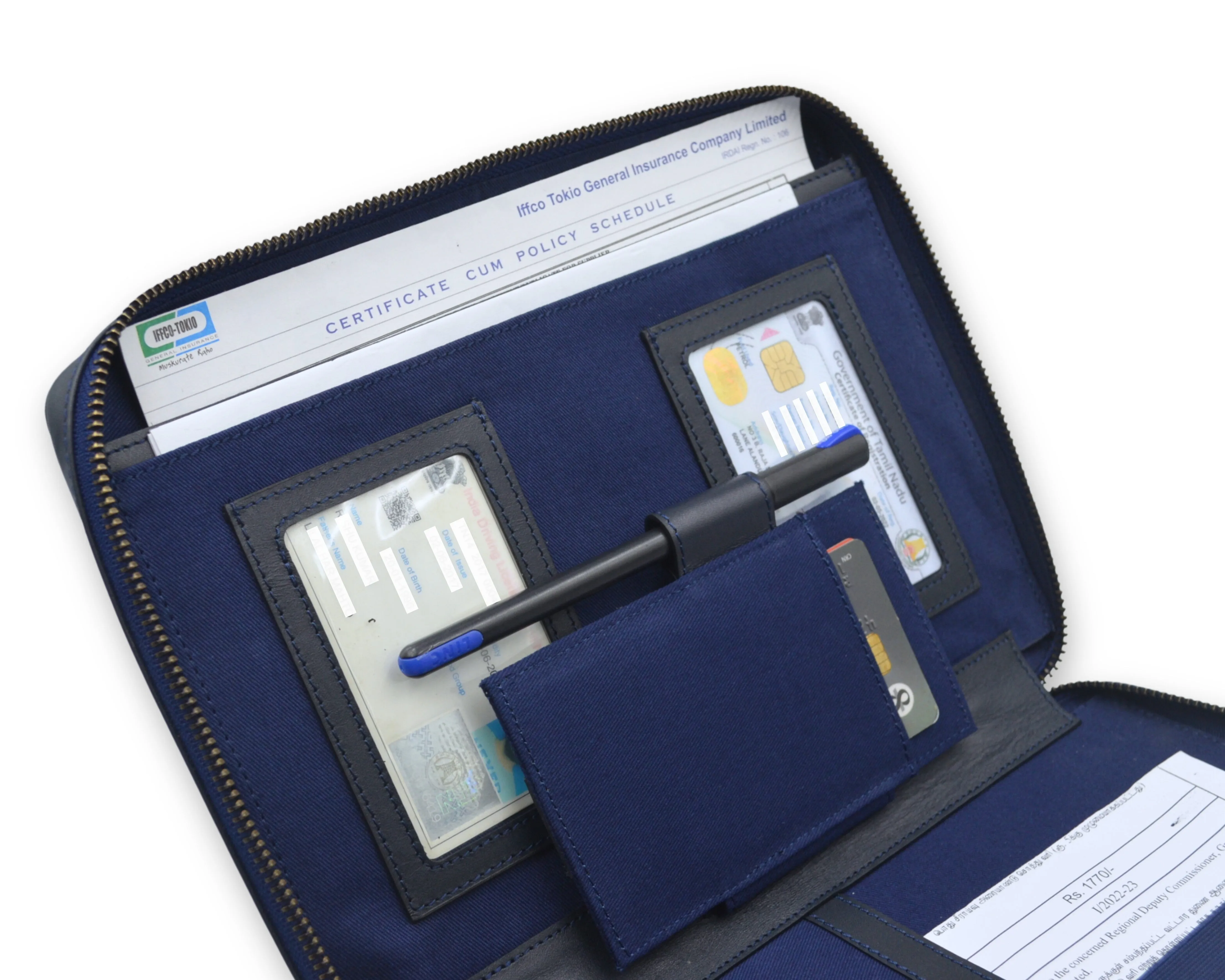 Car Document Holder - Charcoal Blue