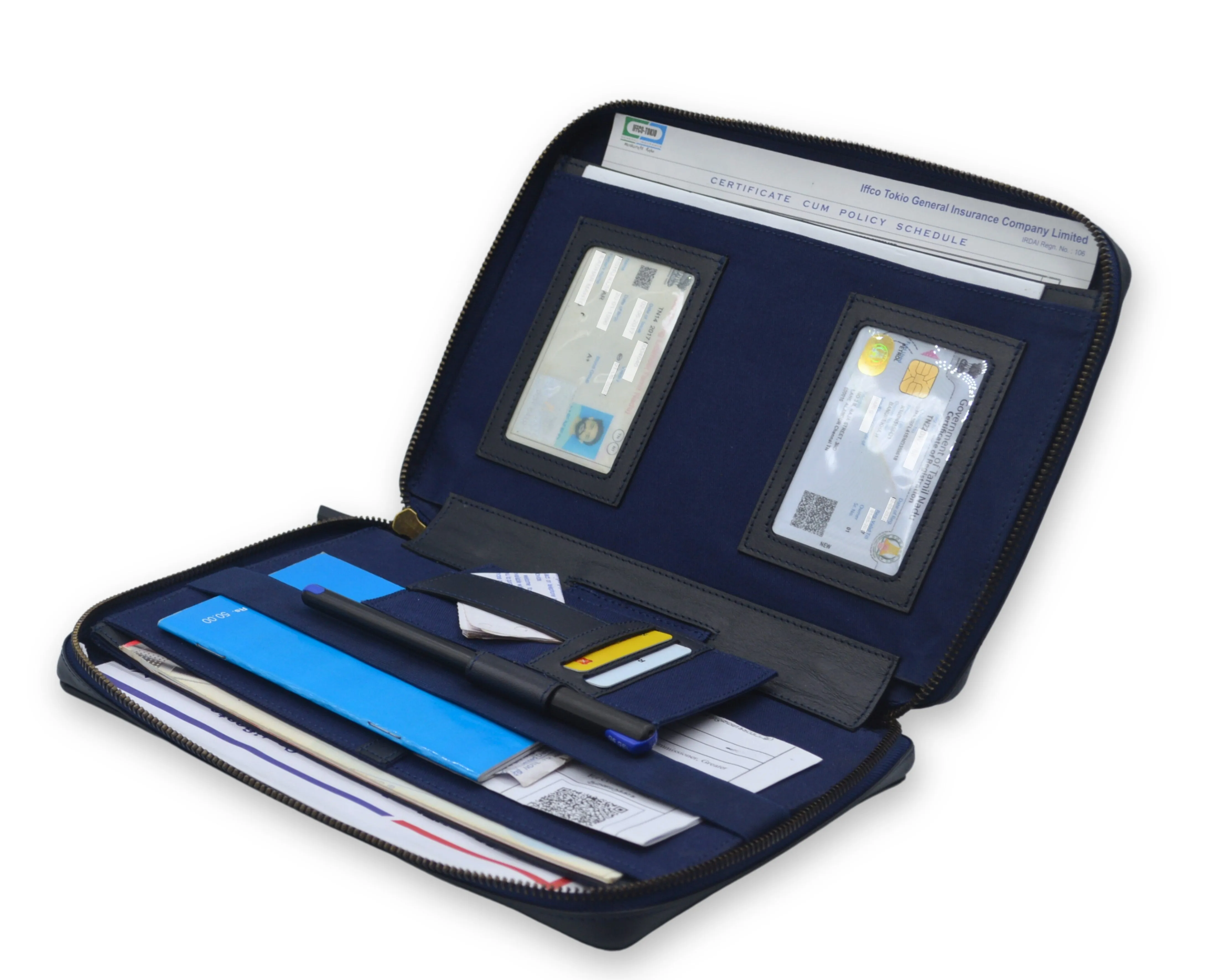Car Document Holder - Charcoal Blue