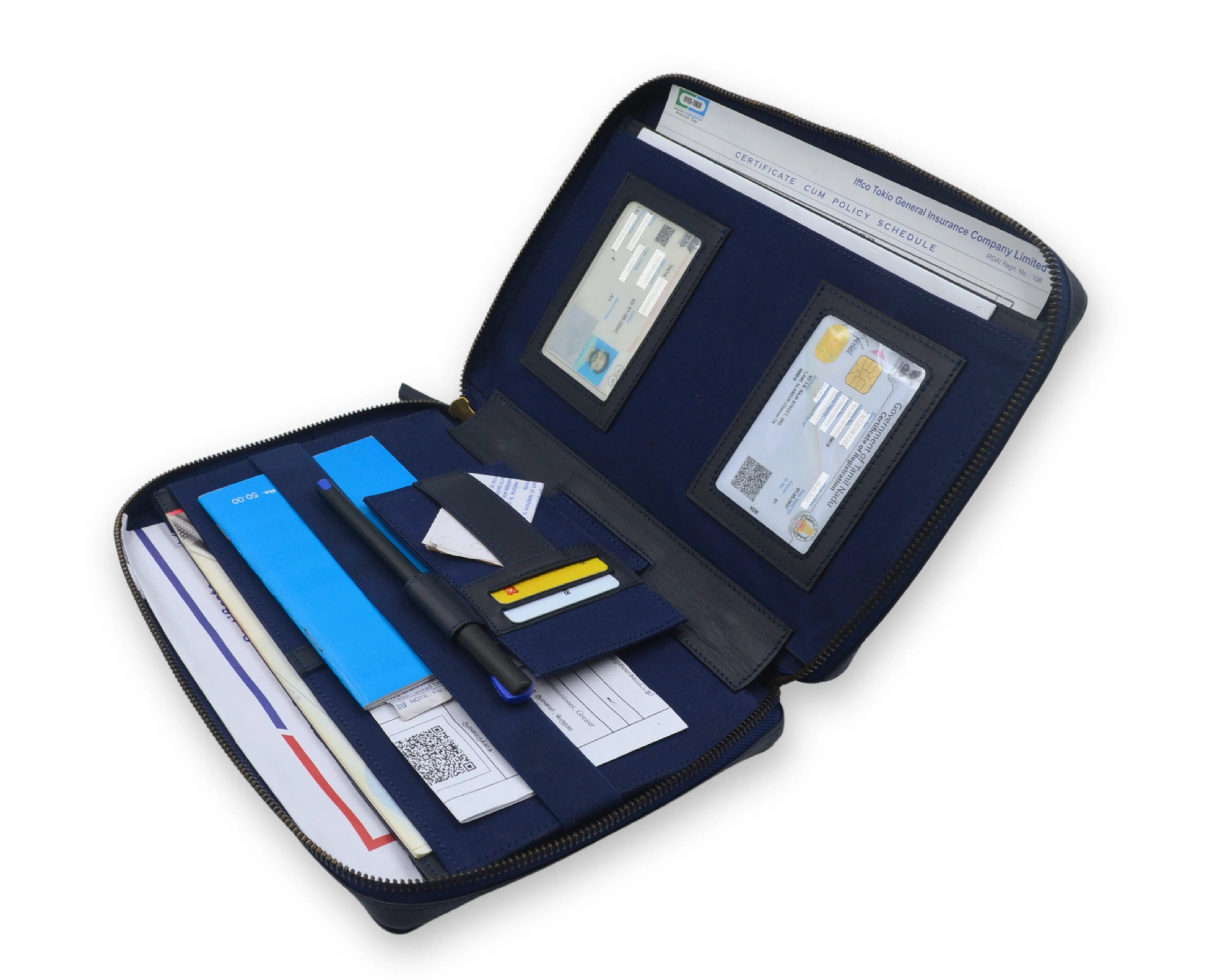 Car Document Holder - Charcoal Blue