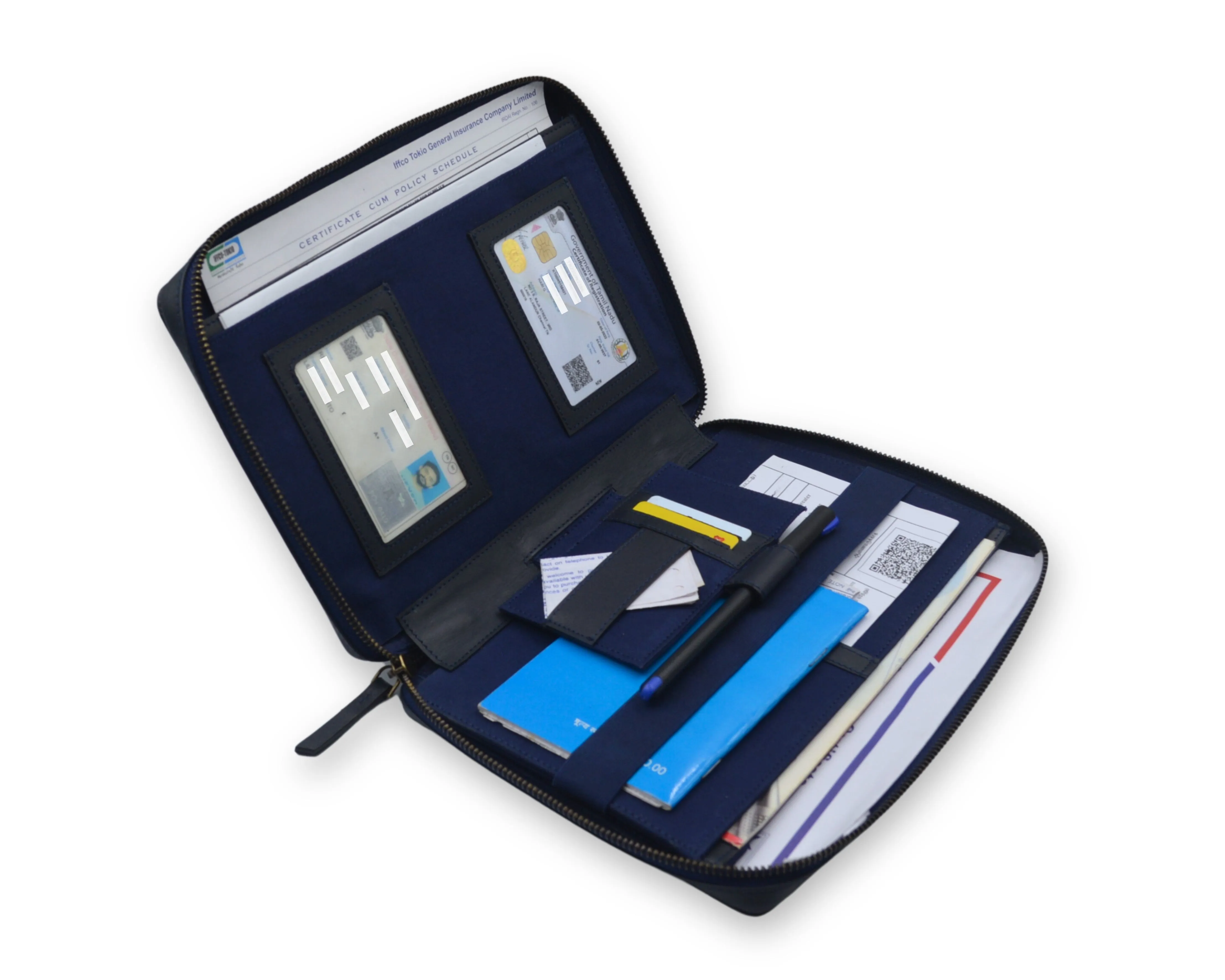 Car Document Holder - Charcoal Blue