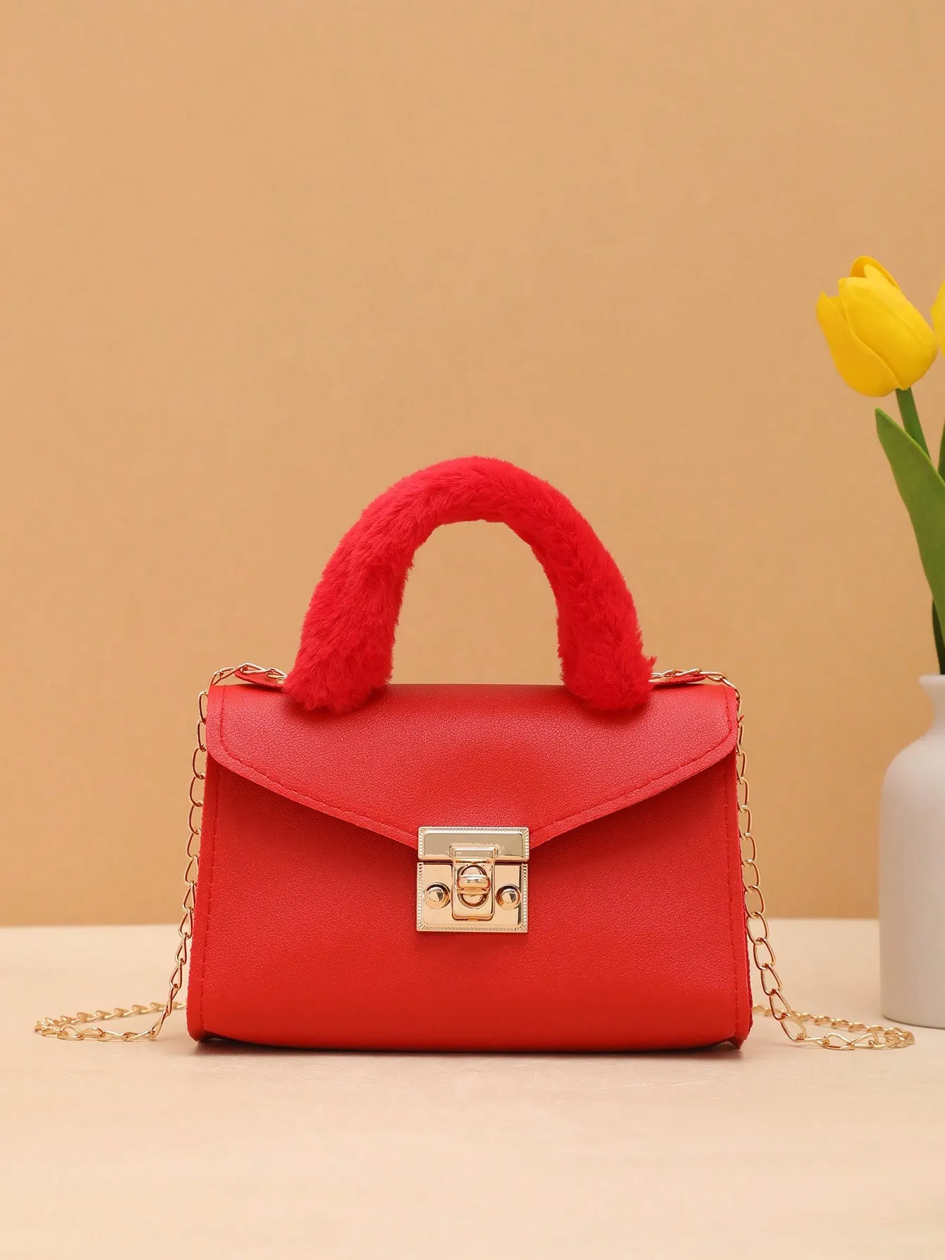 Chain Tassel Wristlet And Handheld Mini Square Bag