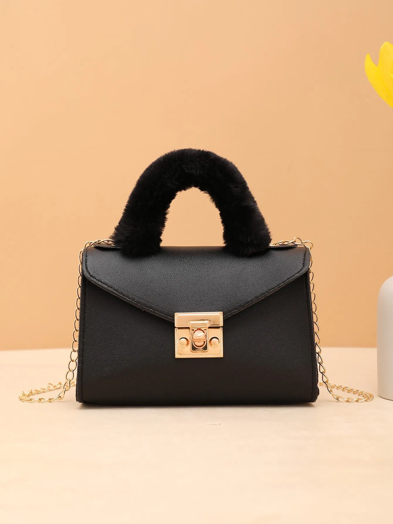 Chain Tassel Wristlet And Handheld Mini Square Bag