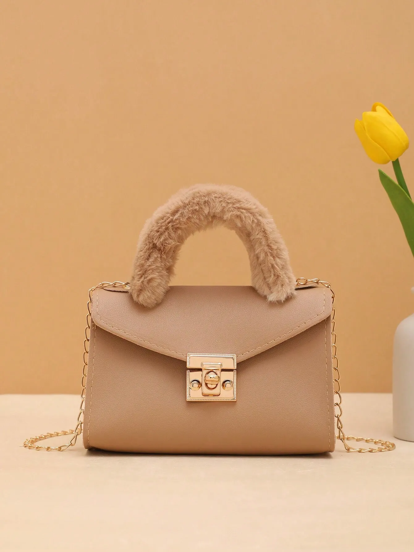Chain Tassel Wristlet And Handheld Mini Square Bag