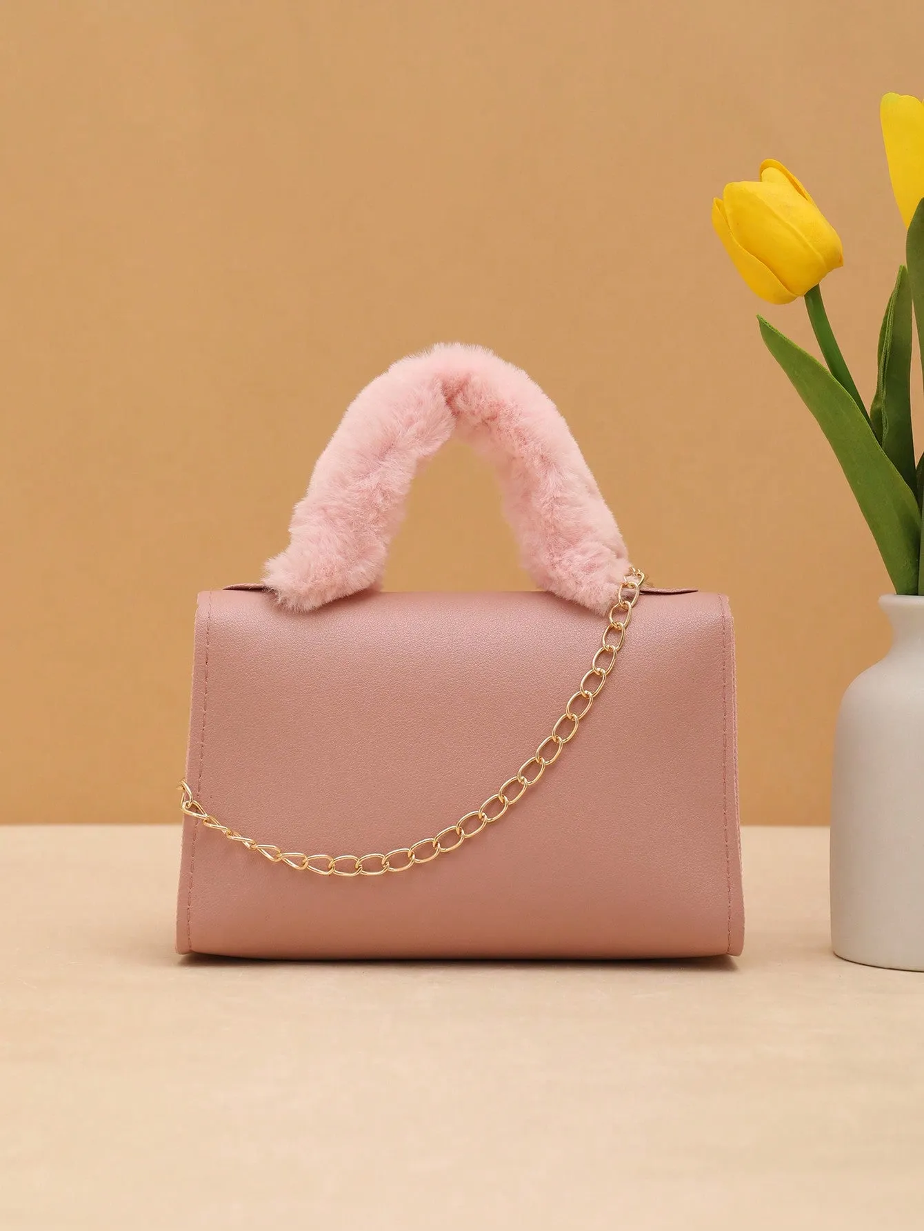 Chain Tassel Wristlet And Handheld Mini Square Bag