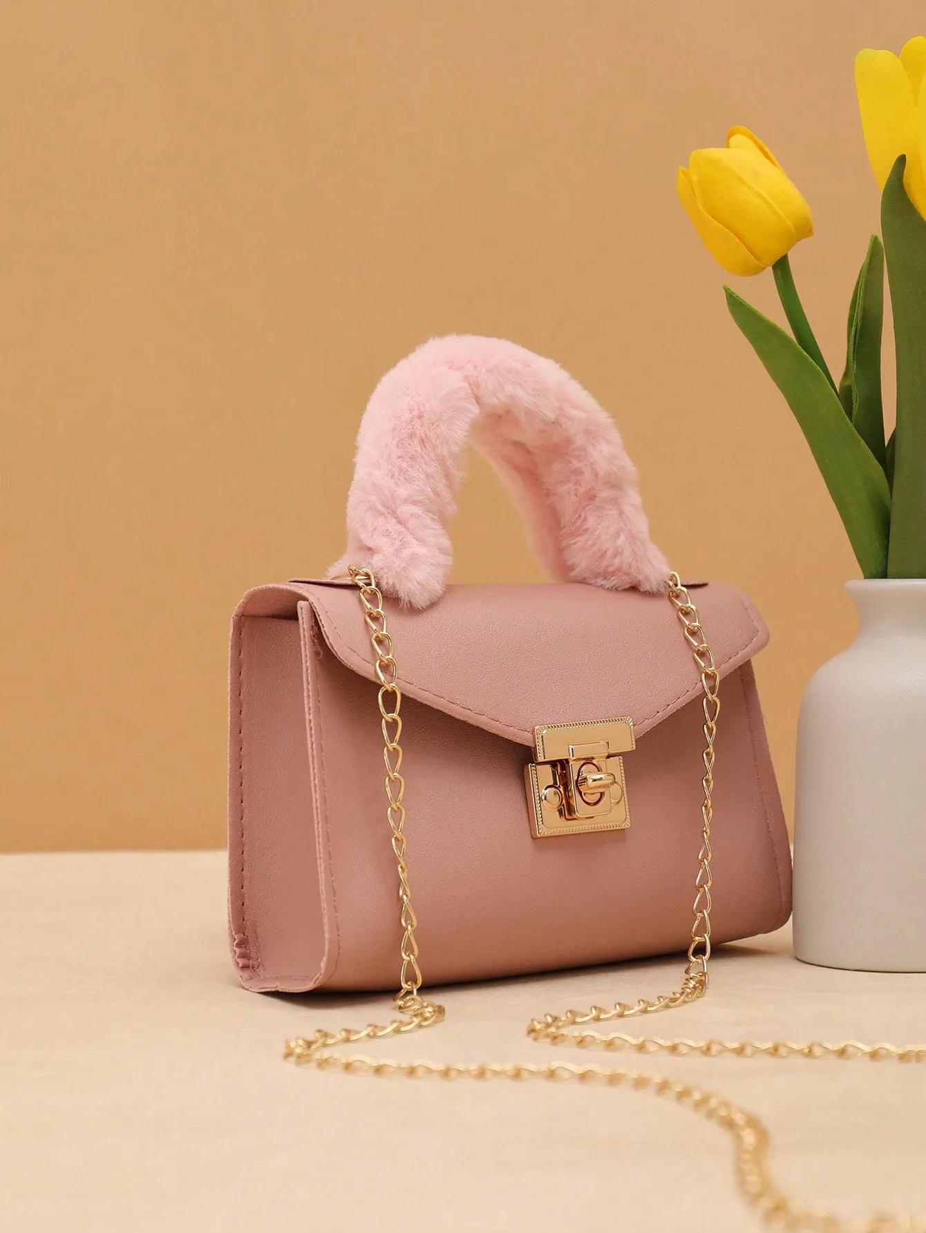 Chain Tassel Wristlet And Handheld Mini Square Bag