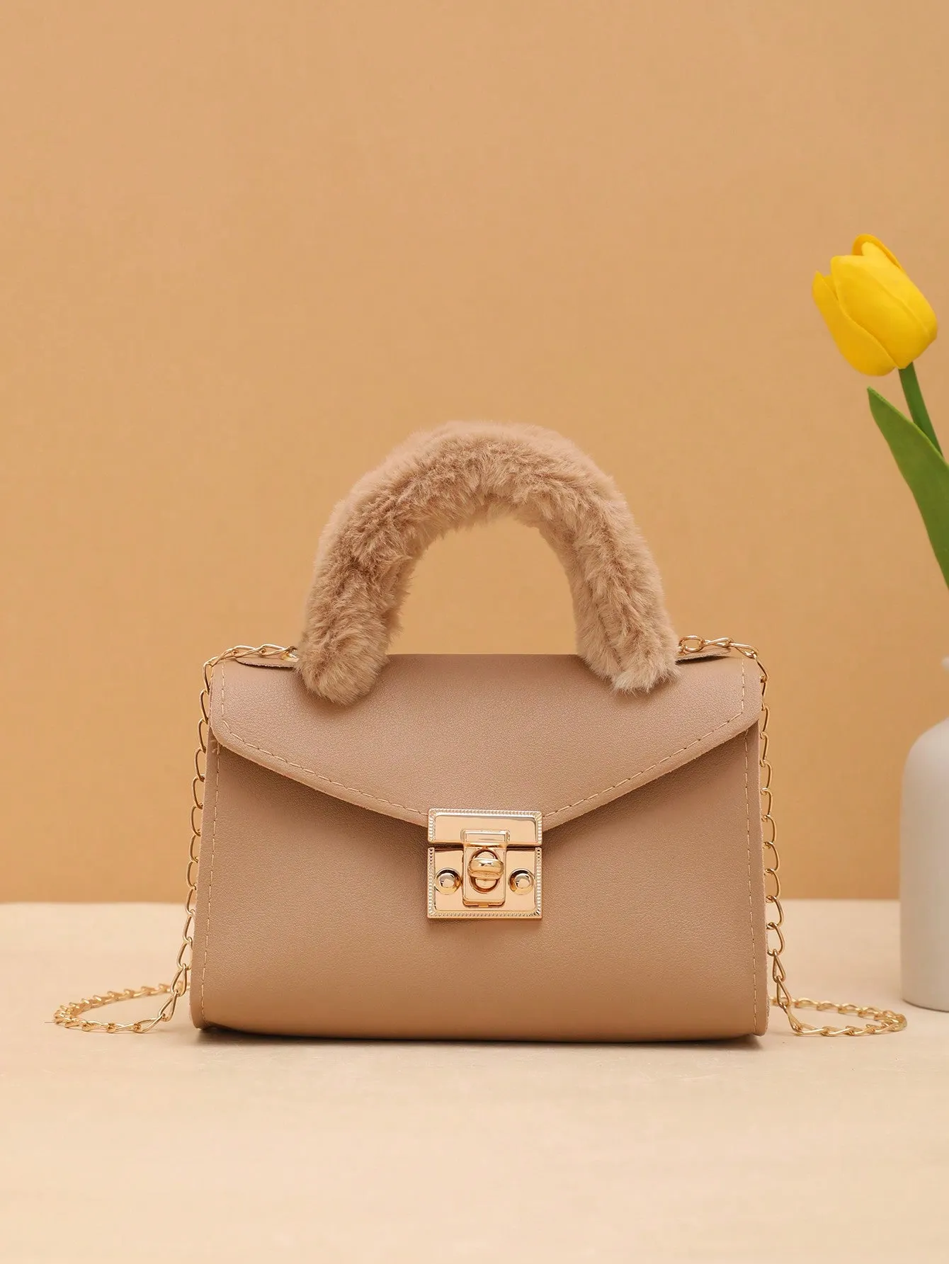 Chain Tassel Wristlet And Handheld Mini Square Bag