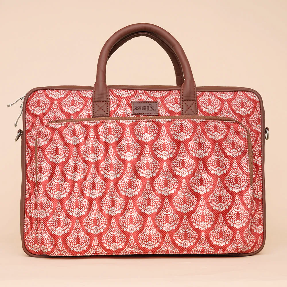 Chanderi Phool Laptop Bag