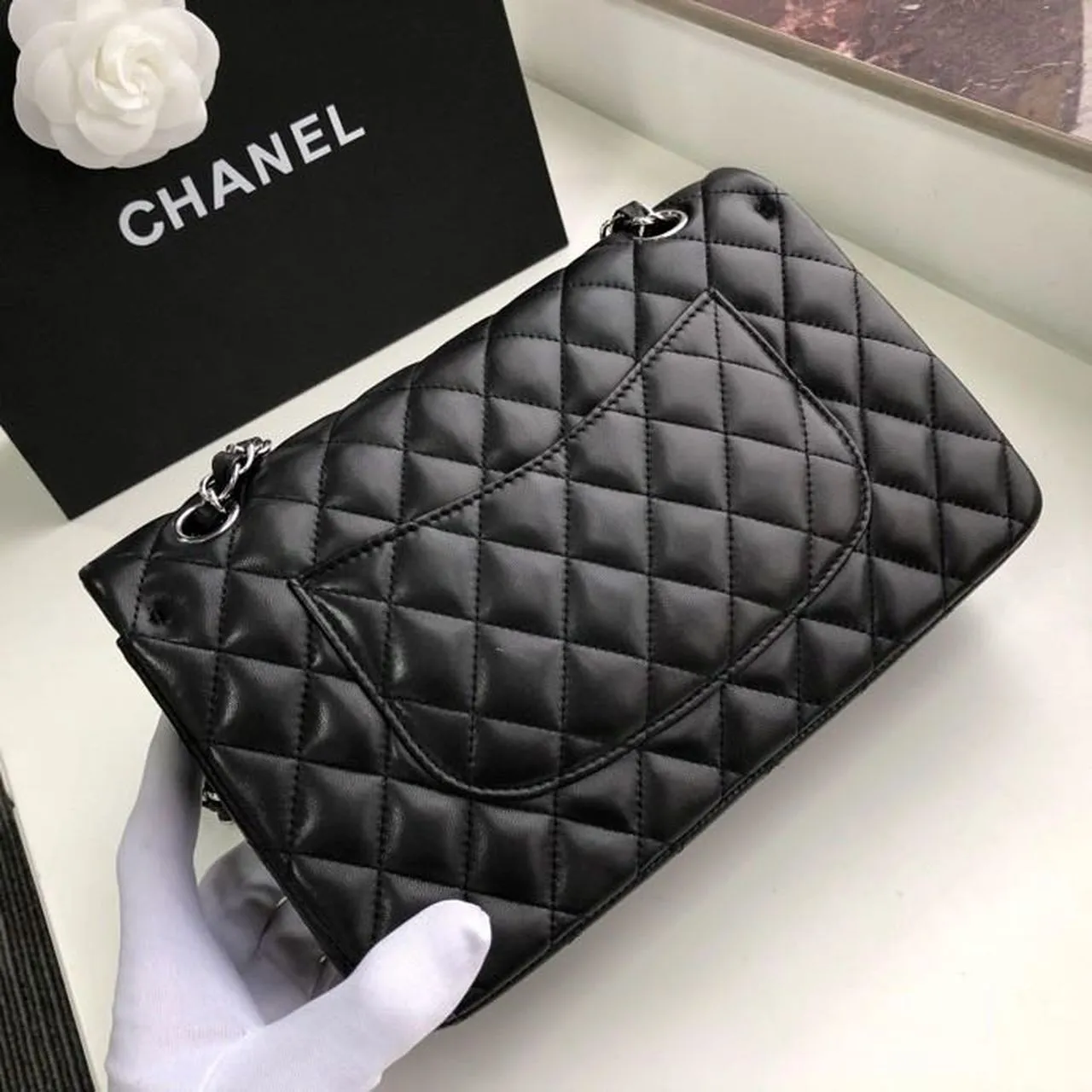 CHL Classic HandBag Black For Women 9.9in/25.5cm A01112